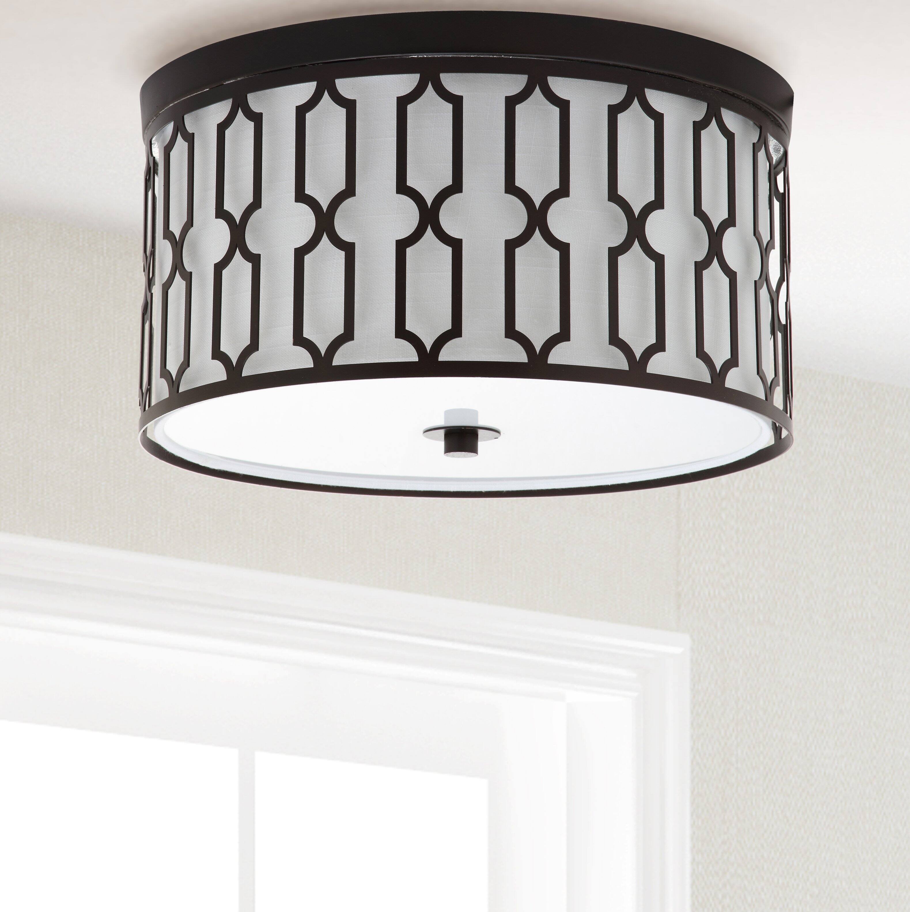 Alt View 4. Jonathan Y - Link 3-Light 16.75" Metal LED Flush Mount, Oil Rubbed Bronze - Oil Rubbed Bronze.