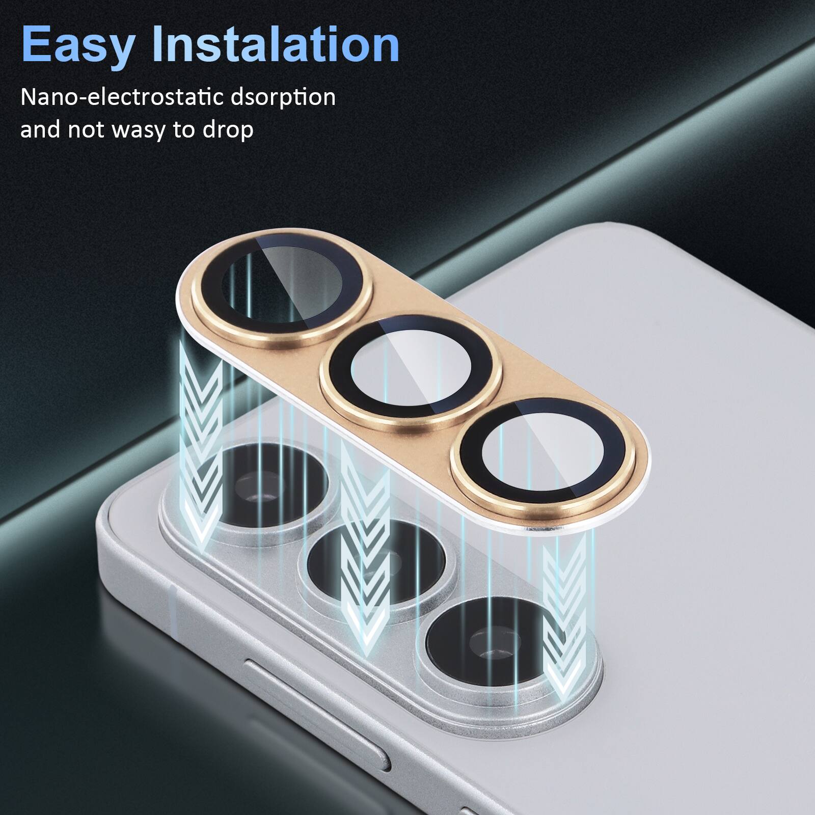 Easy Installation  
Nano-electrostatic dsorption and not wasy to drop
