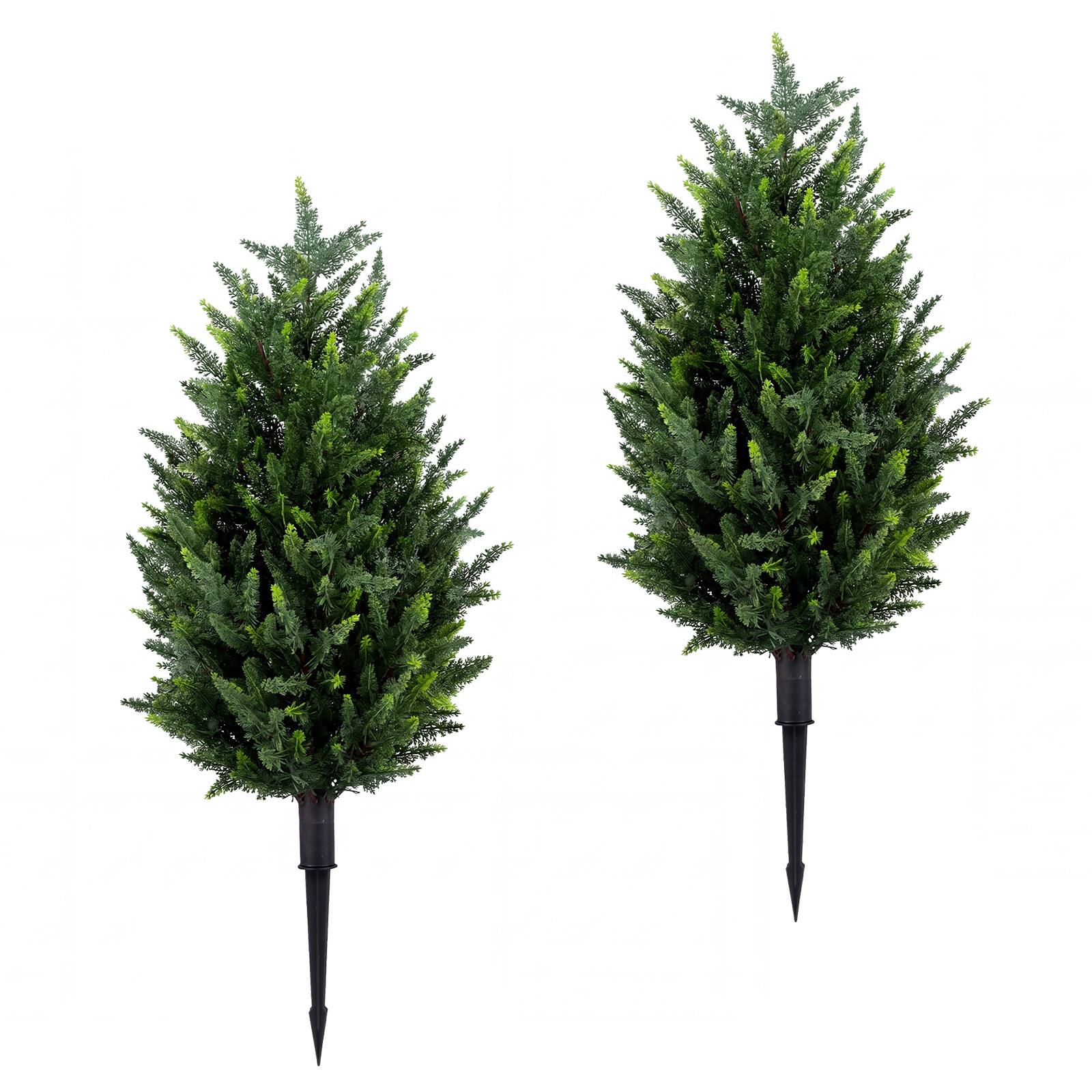 Costway - 2 Pack 3 ft Artificial Cypress Topiary Trees, Sun-Resistant Faux Cone Bushes - Green & Black price history on PriceWatchPro