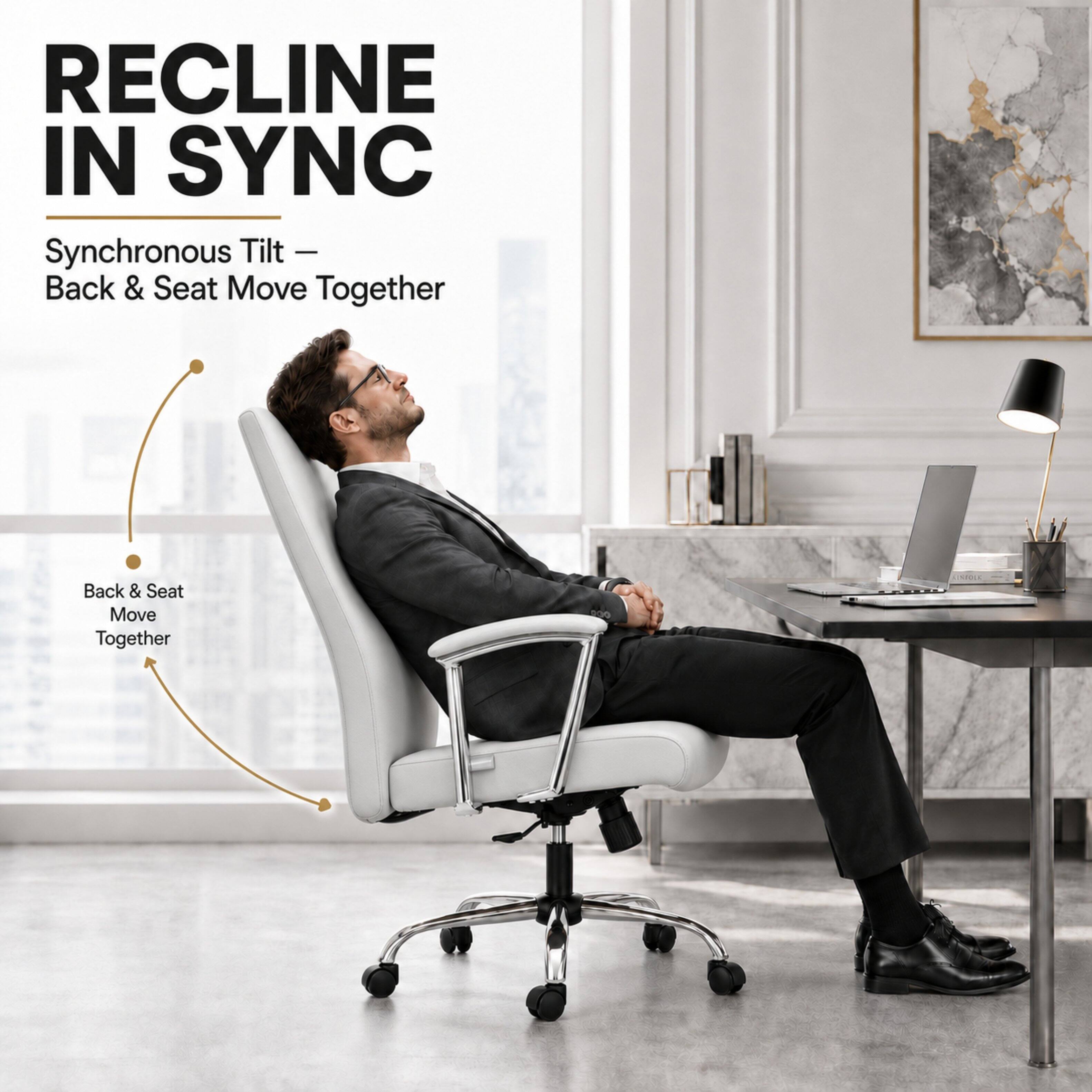 RECLINE IN SYNC  
Synchronous Tilt — Back & Seat Move Together  
Back & Seat Move Together