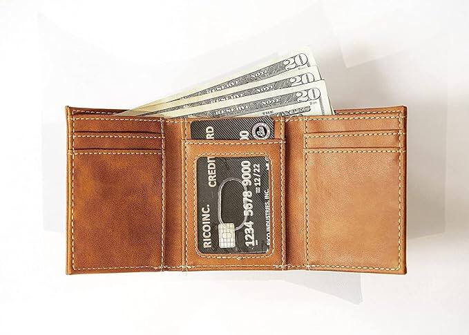 Rico Industries Washington Nationals Brown Trifold Wallet with Clear ID ...