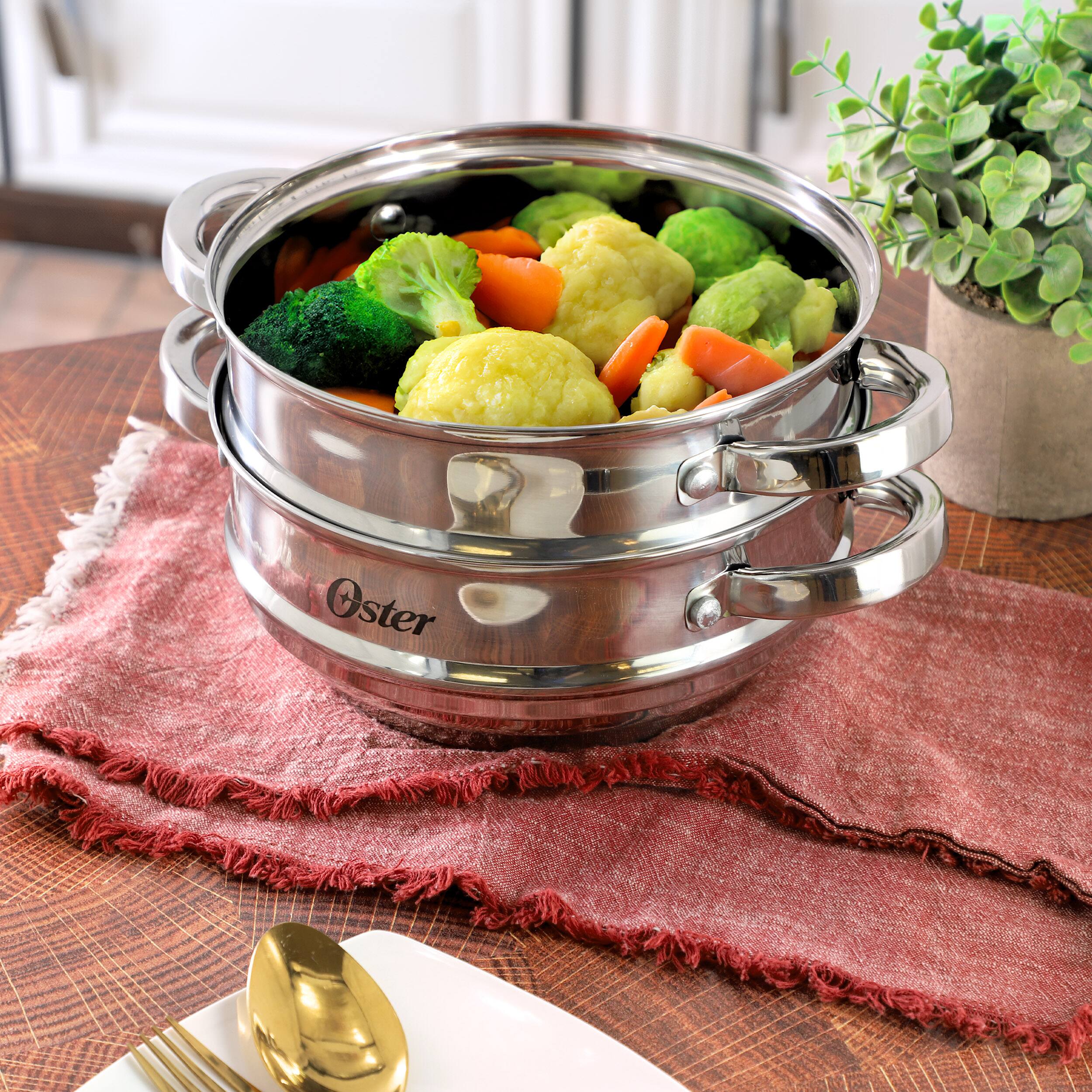 Alt View 4. Oster - Oster Sangerfield 8 Inch Universal Stainless Steel Steamer with Lid - Silver.