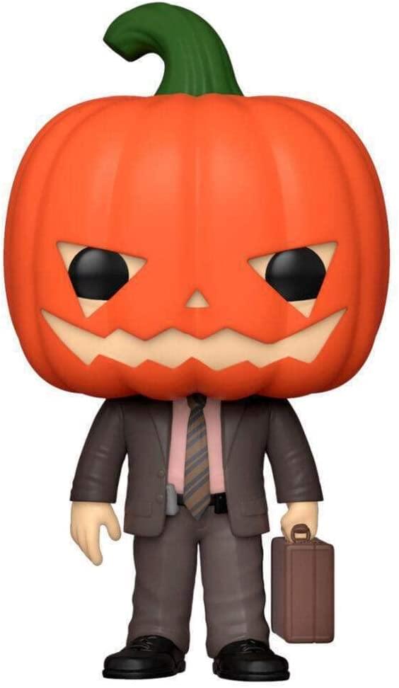 Alt View 1. Funko - The Office Funko POP Vinyl Figure | Dwight w/ Pumpkinhead - Orange.