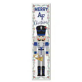Jardine - Air Force Falcons 11" x 46" Nutcracker Holiday Leaner Sign - White