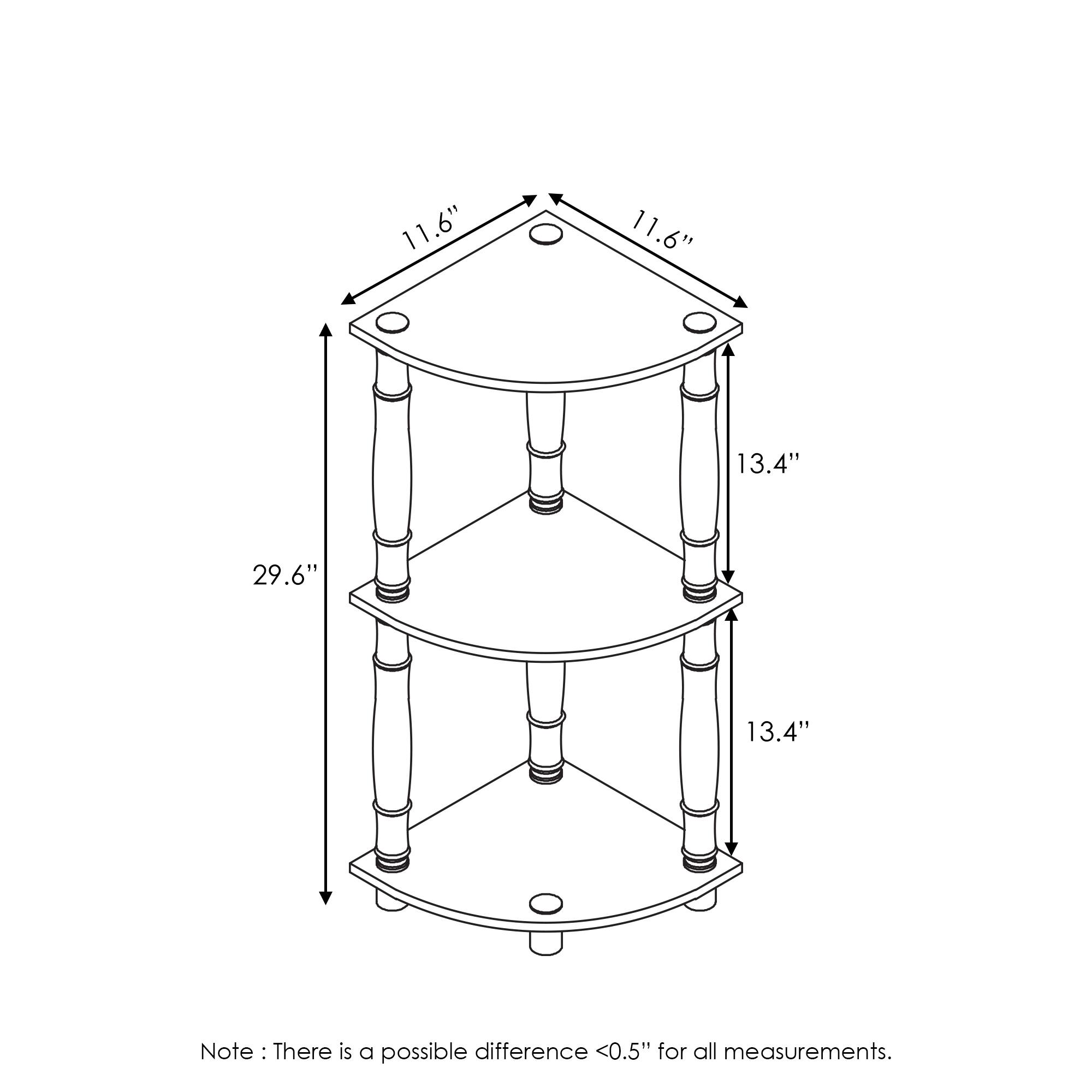 11.6"  
11.6"  
13.4"  
29.6"  
13.4"  

Note: There is a possible difference <0.5" for all measurements.