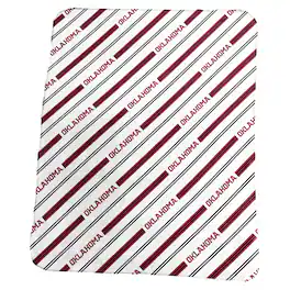 Logo Brands - Oklahoma Sooners Classic Vertical Stripe Fleece Throw Blanket - Multicolor