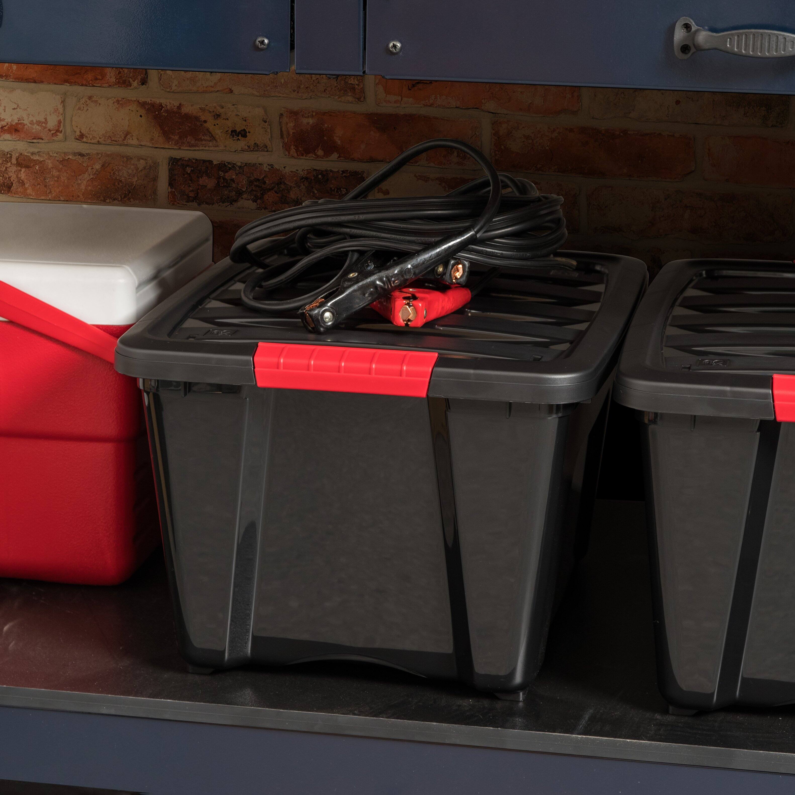 Alt View 5. IRIS USA - IRIS 32qt Plastic Storage Bins with Lids and Secure Latching Buckles - 6 Pack.