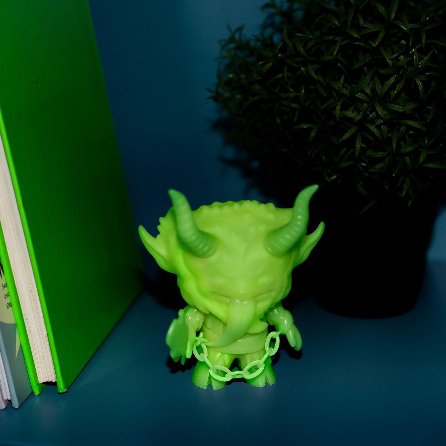 Alt View 4. Toynk - Christmas Krampus Vinyl Action Figure | Glows in the Dark | 5 Inches - Green.