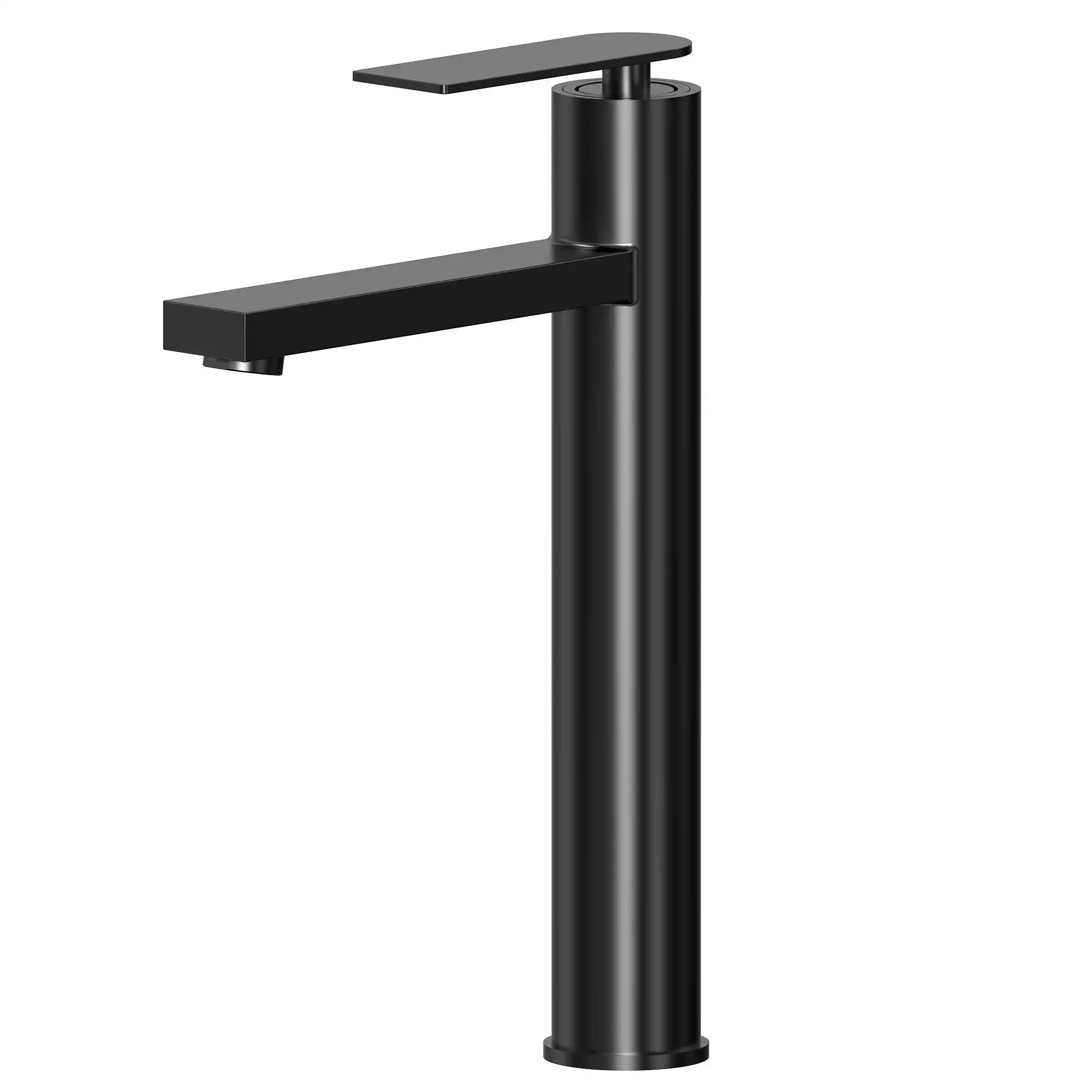 Single Handle Vessel Bathroom Faucet with Pop-Up Drain, 12 in High-Arc Square Spout for Above Counter Sinks