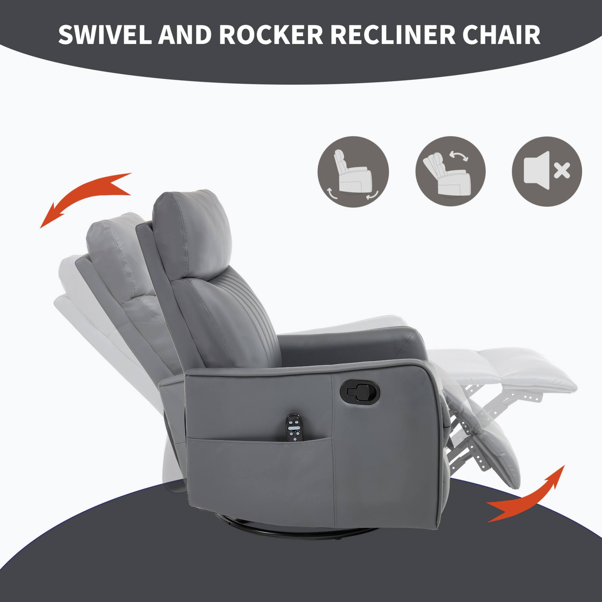 SWIVEL AND ROCKER RECLINER CHAIR