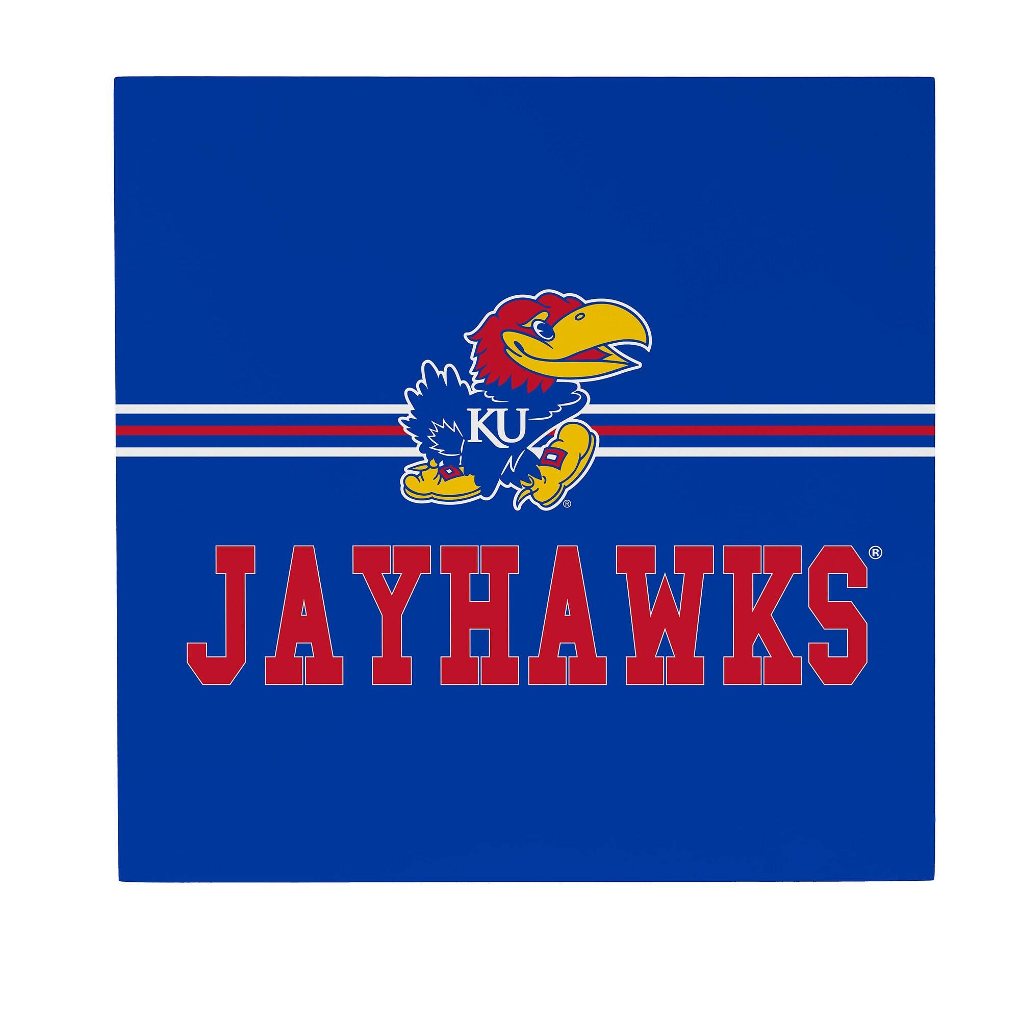 Kansas Jayhawks 12" x 12" Wood Wall Sign