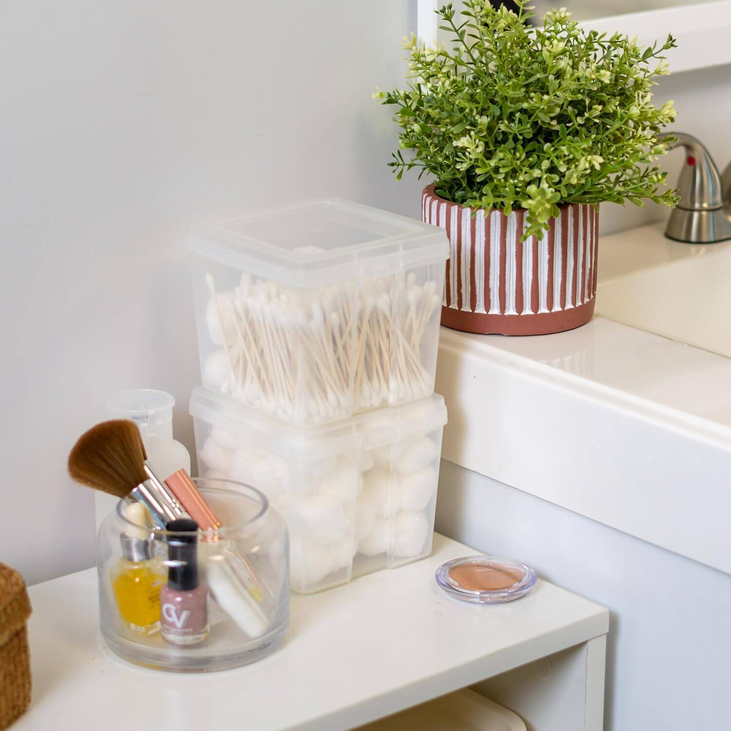 IRIS USA Vertical Storage Container, Stackable Plastic Bin for ...