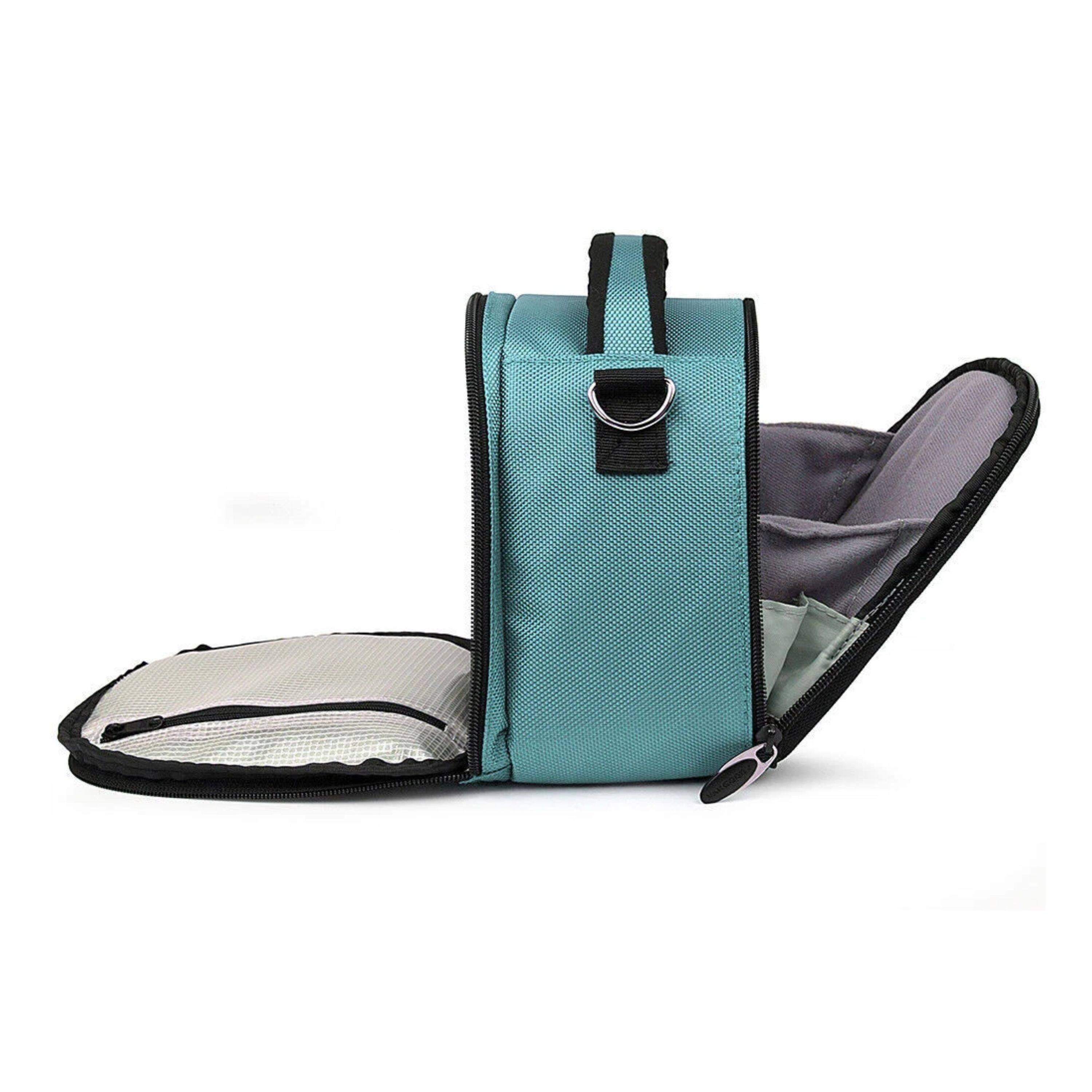 Back. Kitcheniva - Small DSLR Camera Shoulder Bag Case For Canon EOS Rebel Sky Blue - Sky Blue.