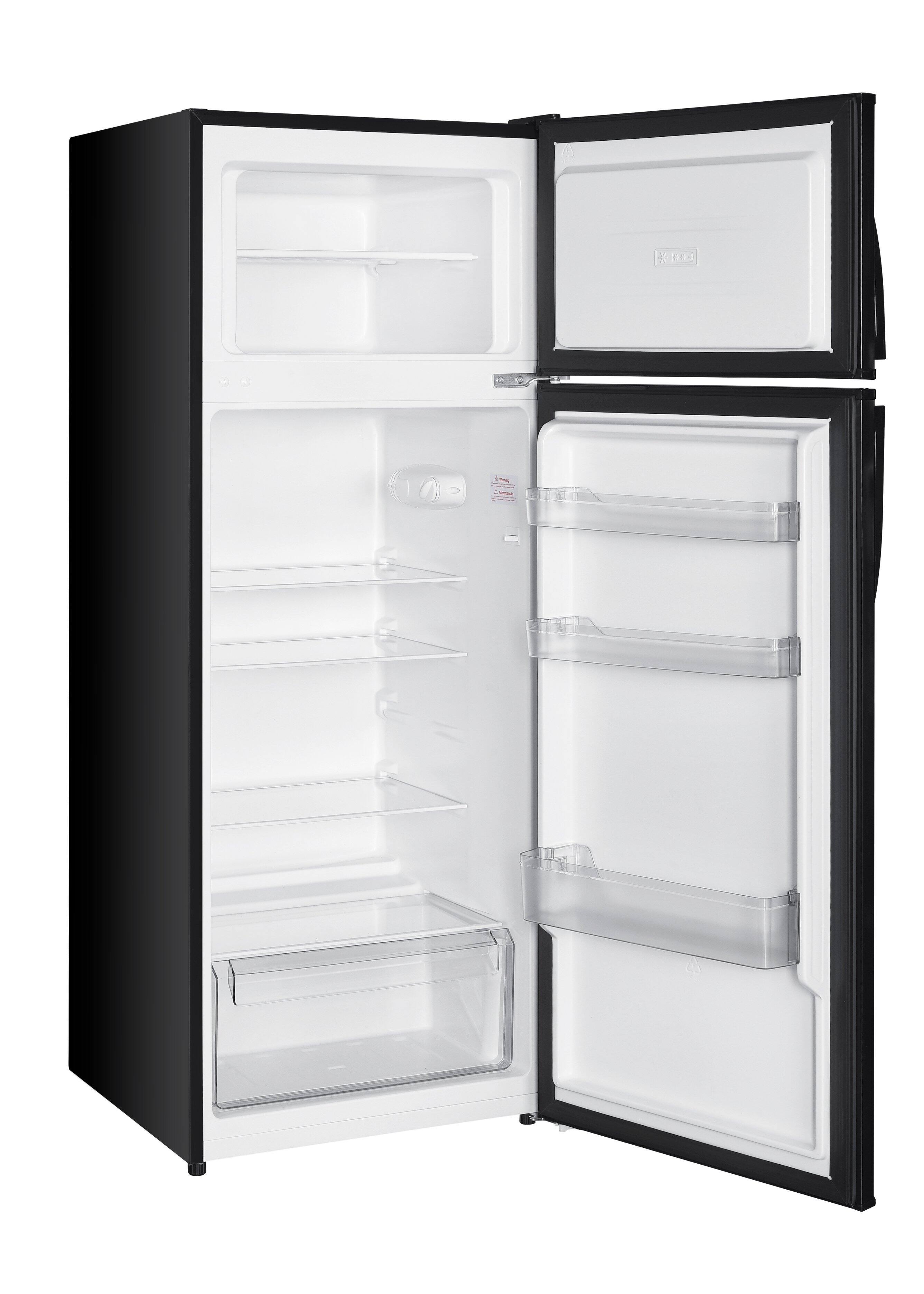 Angle. Premium Levella - 7.3 CuFt Top-Mount Refrigerator in Black with Three Door Balconies - Black.