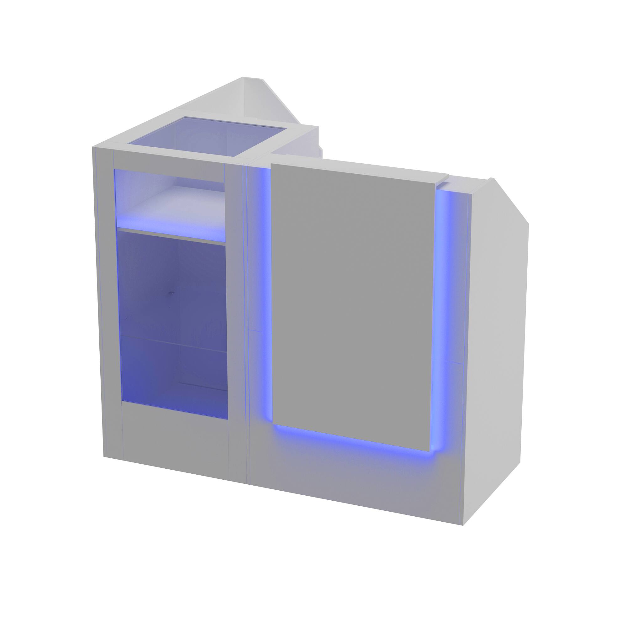 Alt View 10. Famapy - Modern Reception Desk with LED Light Front Counter with Storage Display Shelves for Office Store Salon Showroom - White.