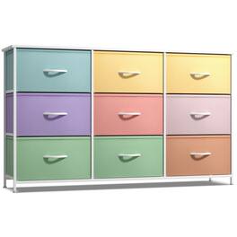 Sorbus - Kids Dresser with 9 Drawers - Storage Unit Organizer Chest for Clothes - Bedroom, Kids Room, Nursery, & Closet - Multicolor Pastel