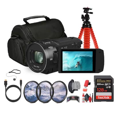 Bundle Panasonic HC V900 Lightweight Full HD Camcorder with 24x Bundle Panasonic HC V900 Lightweight Full HD Camcorder with 24x