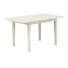 FurniFact - Linen Rectangular Dining Table - White