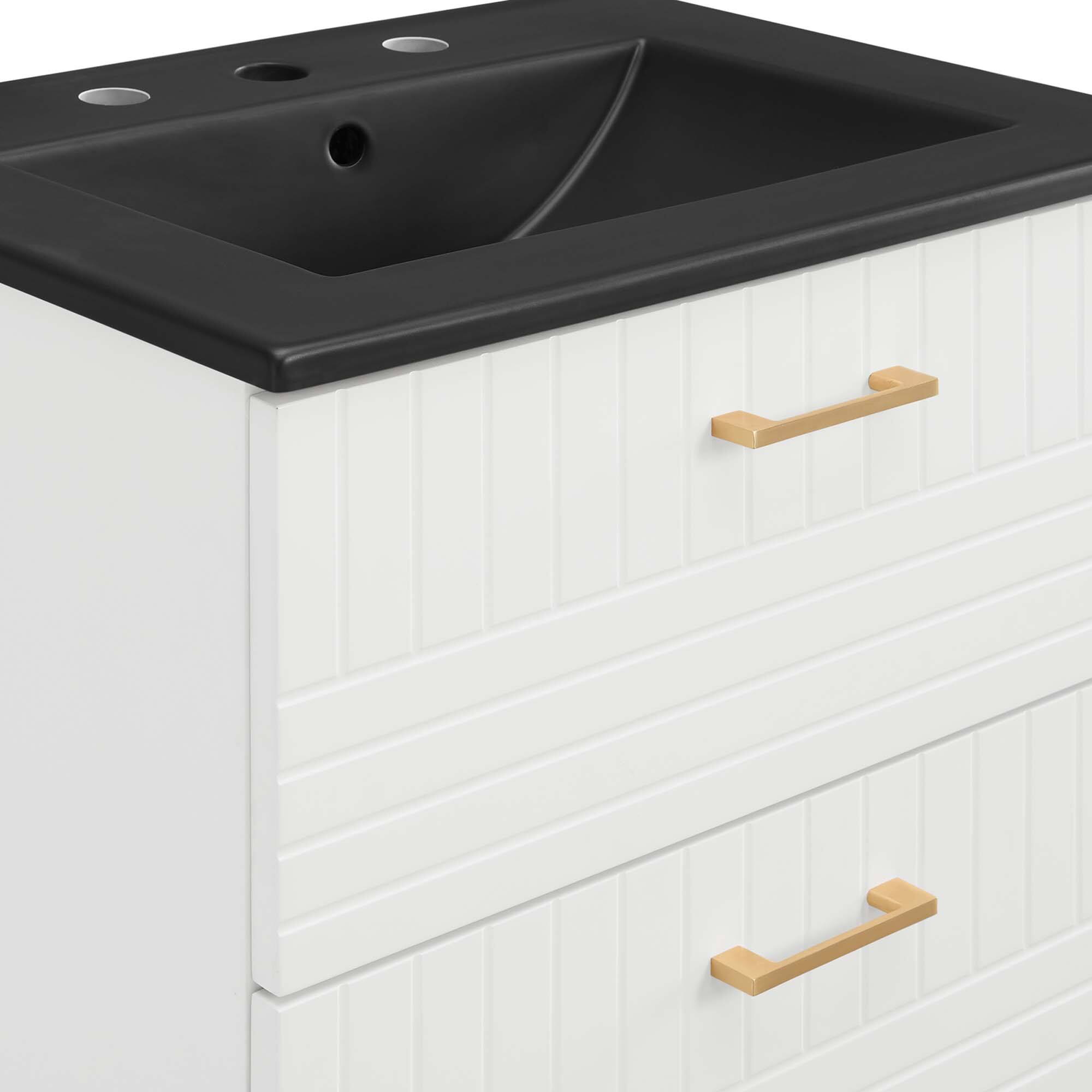 Alt View 5. Modway - Daybreak Wall-Mount Bathroom Vanity Basin Included by Modway - White Black.