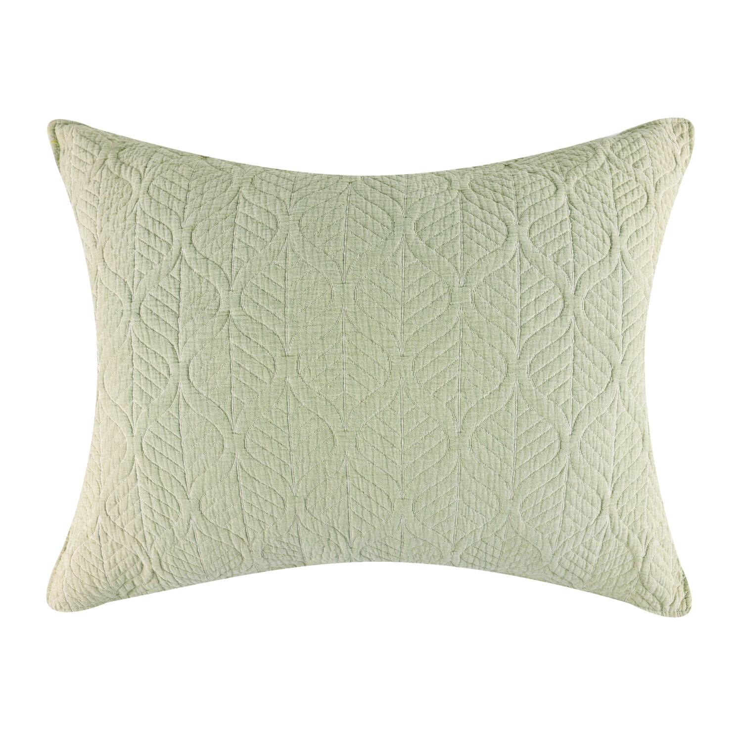 Front. Greenland Home Fashions - Greenland Home Fashions Harper Pillow 100% Polyester Sham Standard 20x26 Sage - Sage.