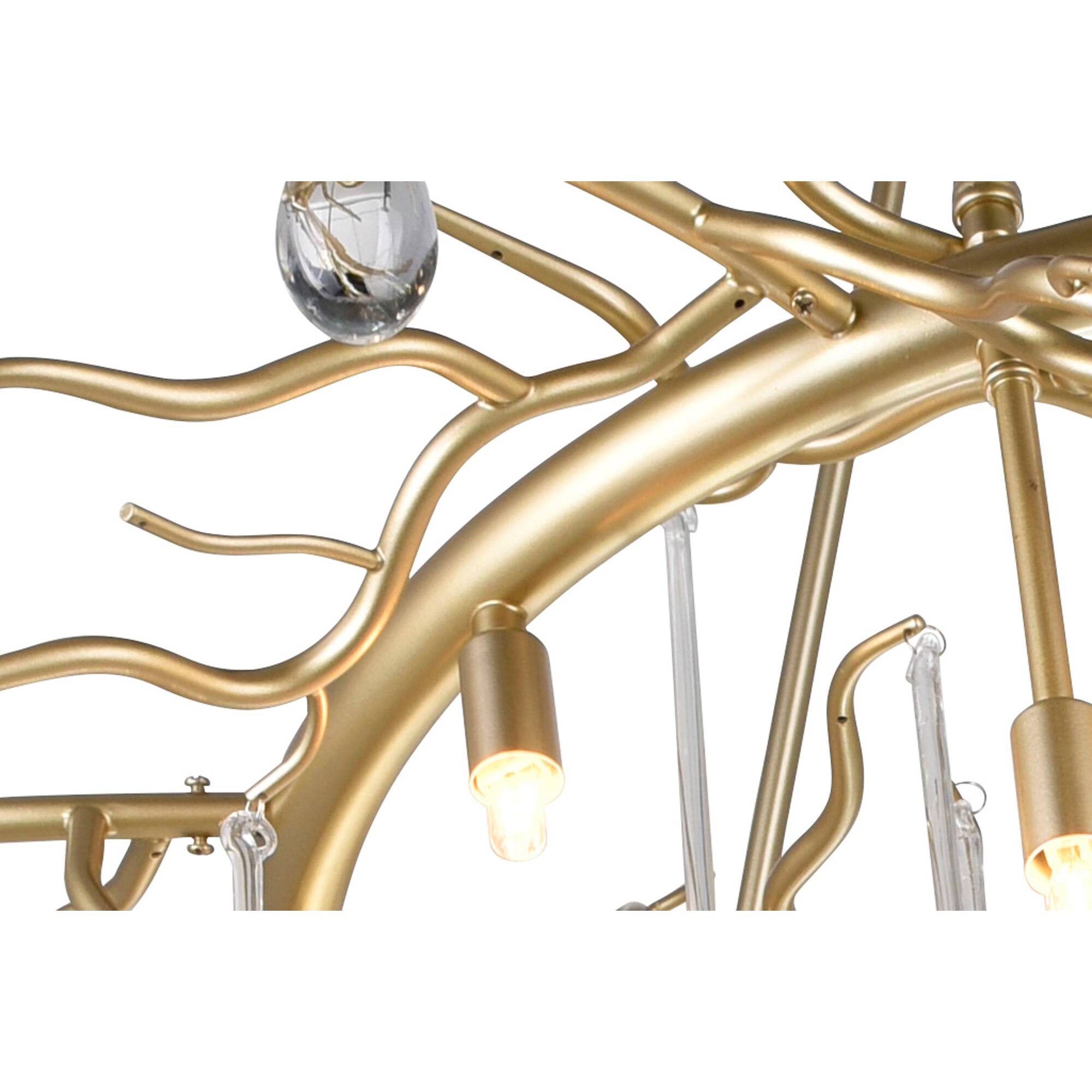 Left. CWI Lighting - Anita 12 Light Chandelier With Gold Leaf Finish - Gold Leaf.