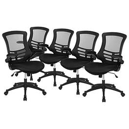 Flash Furniture - Kelista Ergonomic Mesh Swivel Mid-Back Task Office Chairs, (5BLX5MBK) - Black