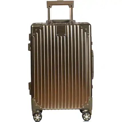 Front. Champs - Elite Aluminum Collection Carry-on Luggage Case - Titanium Gold.