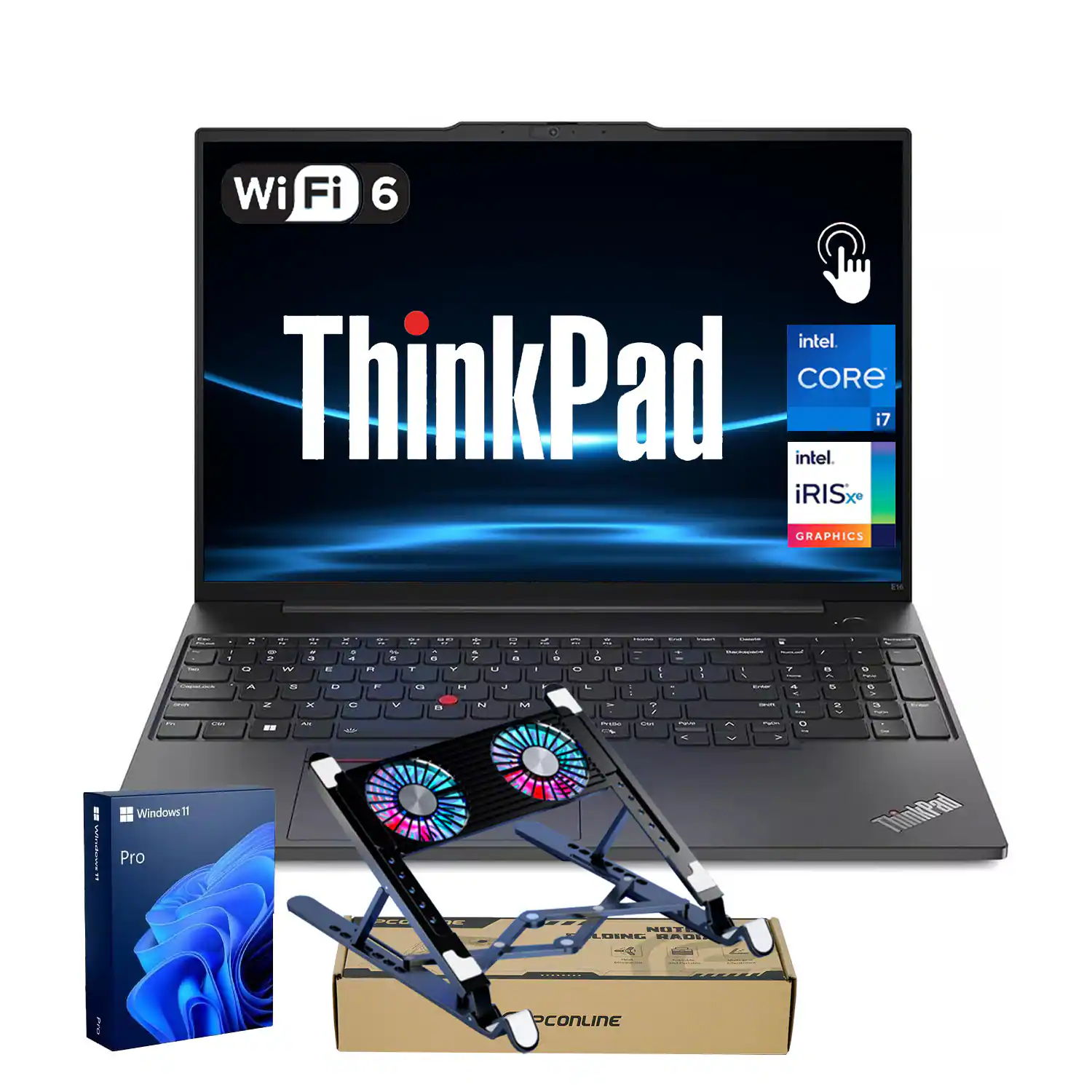 Lenovo - ThinkPad E16 16" FHD+ Laptop - Intel Core i7-1355U 40GB RAM - 1TB SSD - FP Reader & Backlit KB - PCO Laptop Cooler - Black