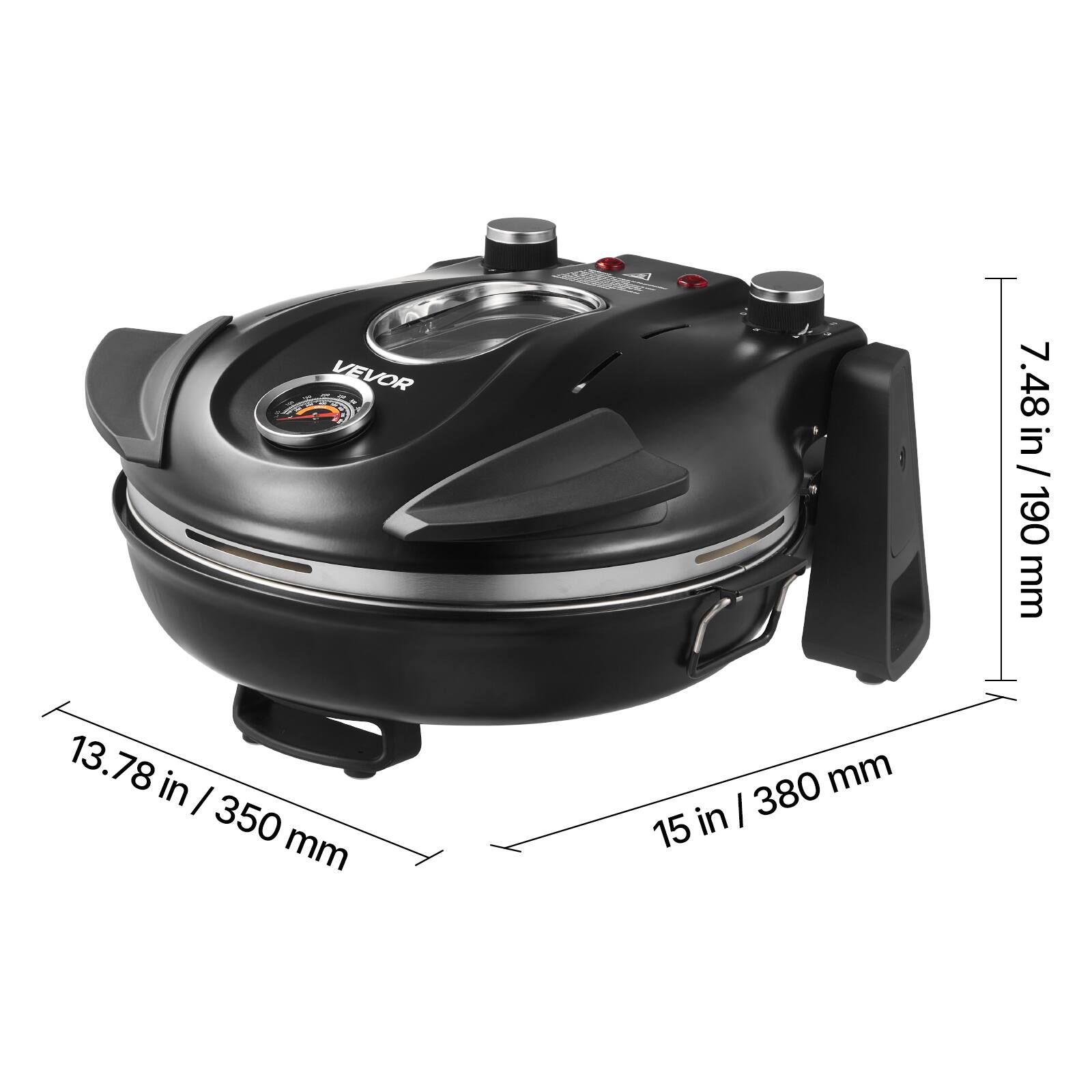 VEVOR - 13.78 in / 350 mm  
380 mm / 15 in  
7.48 in / 190 mm