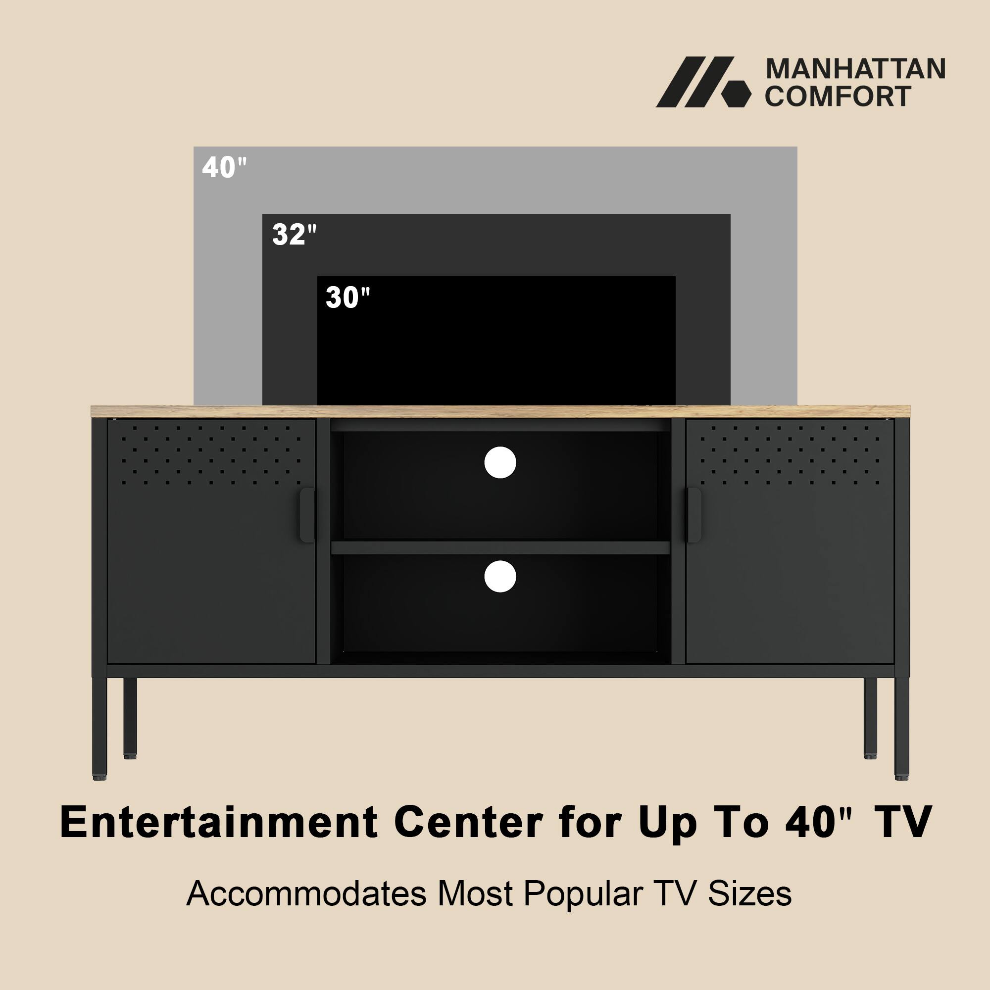 MANHATTAN COMFORT 40" 32" 30" Entertainment Center for Up To 40" TV Accommodates Most Popular TV Sizes