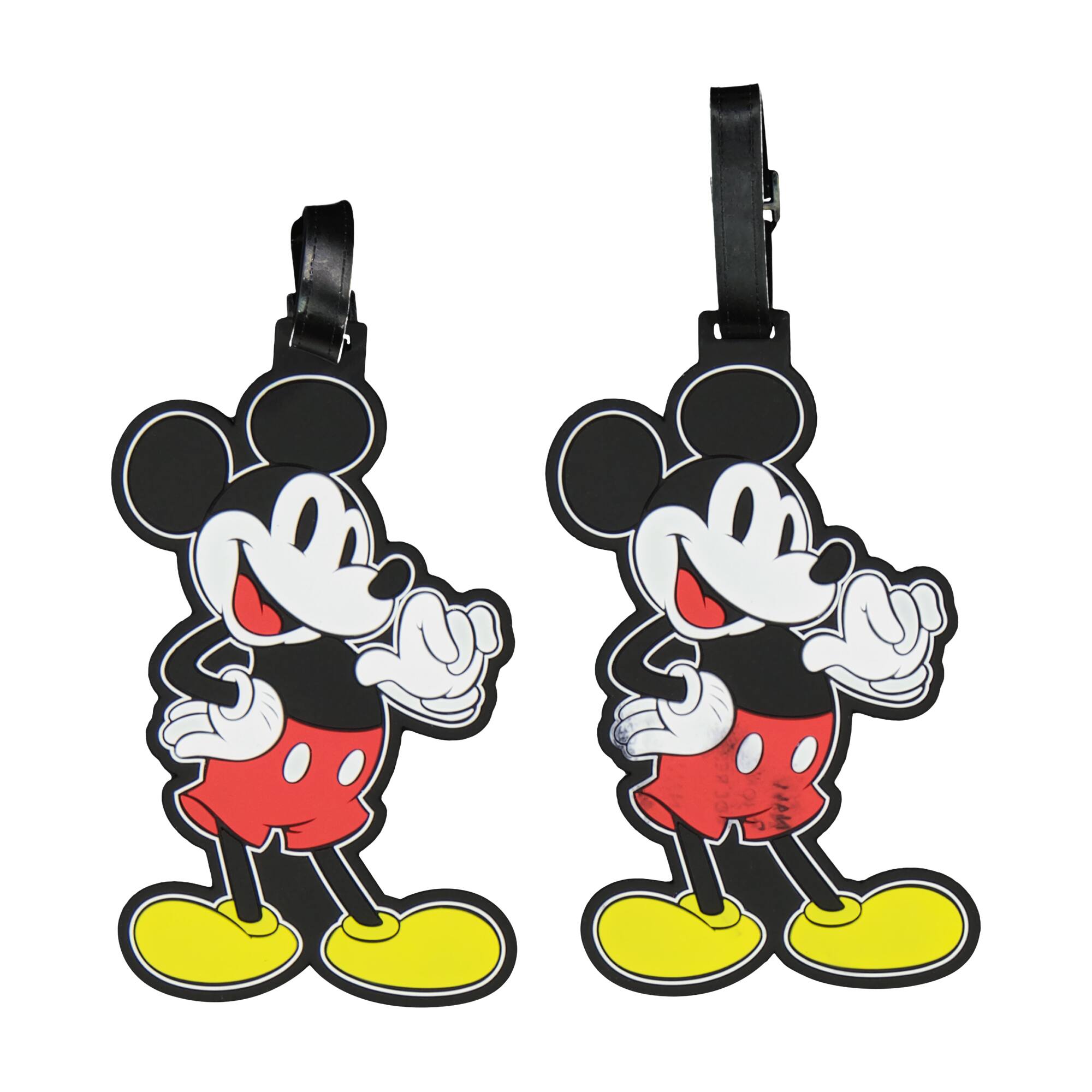 Front. Ful - Disney Classic Mickey Mouse 2-Piece Luggage Tag Set - MULTI.