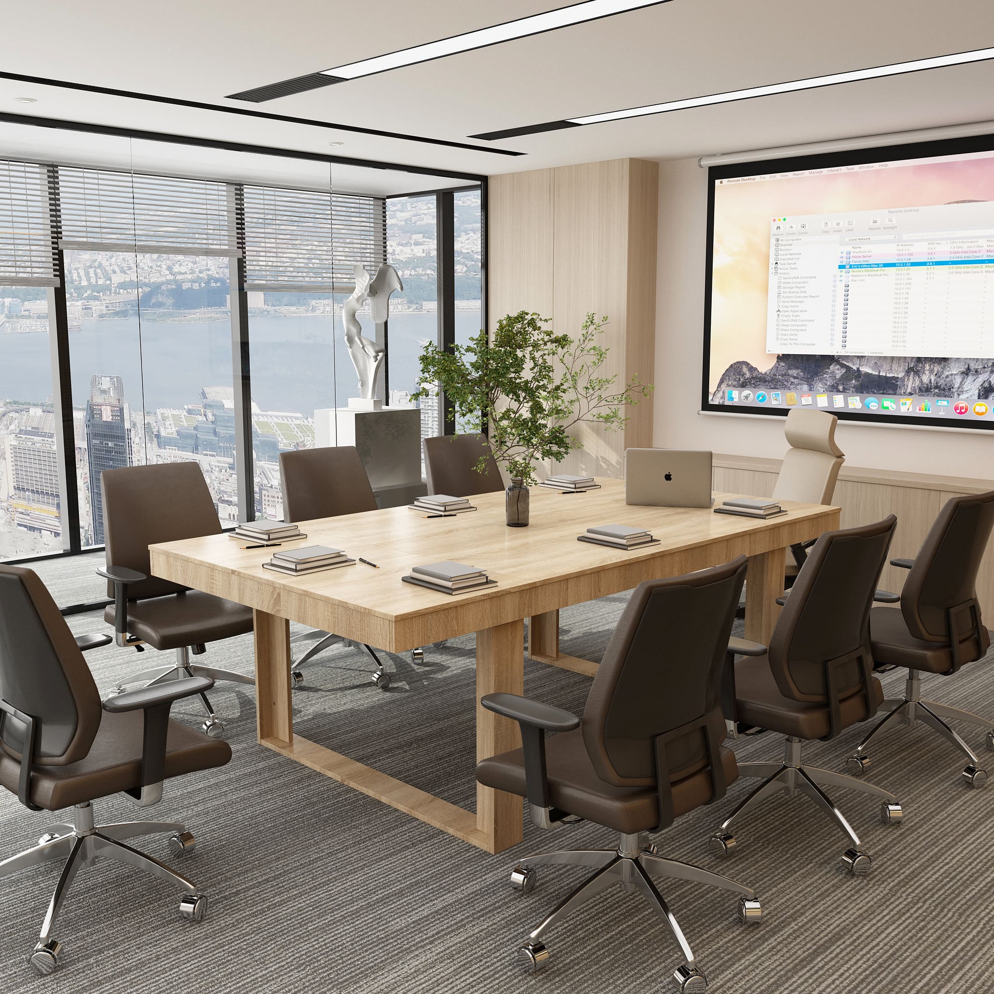 FUFU & GAGA - FUFU&GAGA Modern Office Conference Table - Multipurpose Meeting, Team Collaboration & Workspace Desk - Wooden