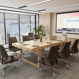 FUFU & GAGA - FUFU&GAGA Modern Office Conference Table - Multipurpose Meeting, Team Collaboration & Workspace Desk - Wooden