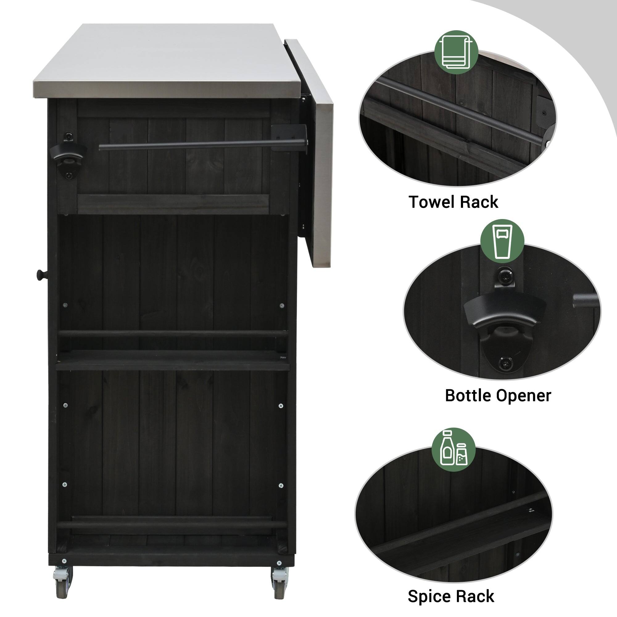 Towel Rack  
Bottle Opener  
Spice Rack