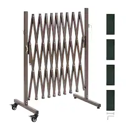 VEVOR - Expandable Barricade, 10FT Expandable Safety Barrier, Flexible Mobile Barricade with Locking Casters - Brown