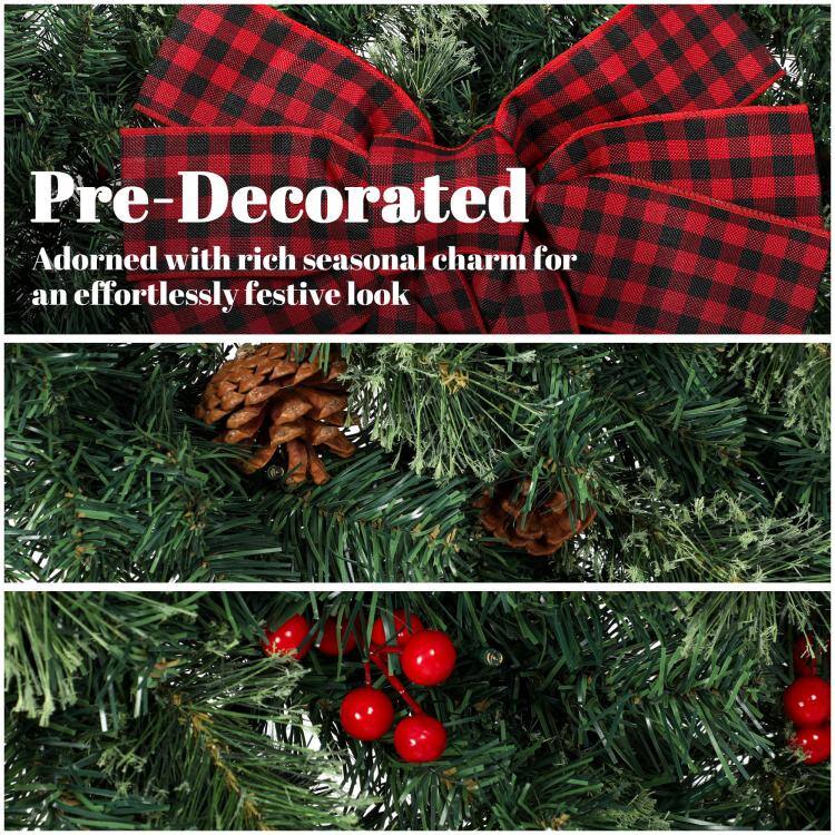 Pre-Decorated  
Adorned with rich seasonal charm for an effortlessly festive look