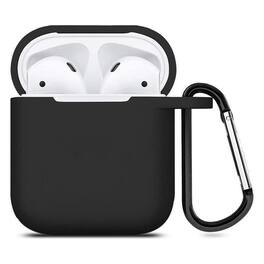Entronix - AirPods 1st/2nd Gen Case - Soft-Touch Liquid Silicone for Ultimate Protection - Black