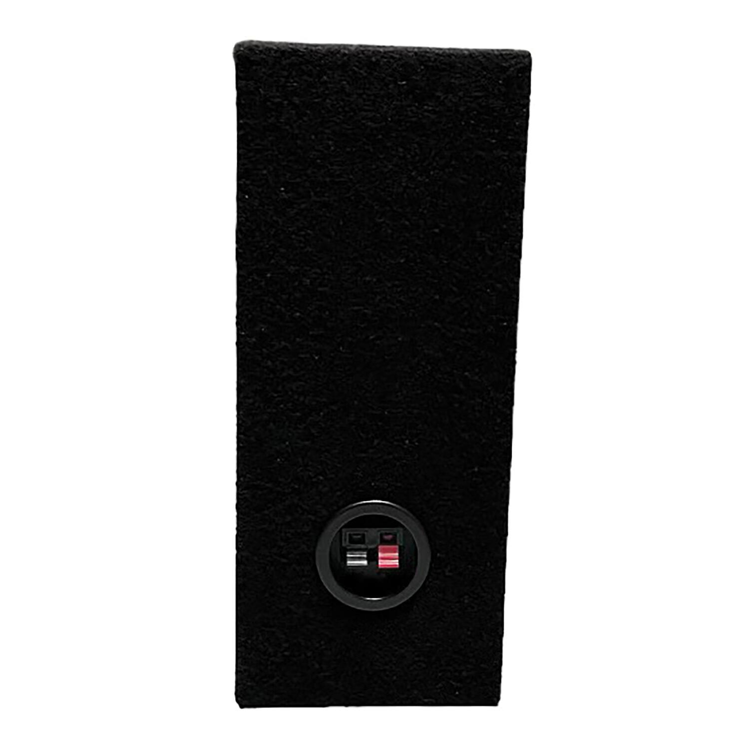 Left. King Boxes - King Boxes Ashallows12 Ashallows12 12-in. Single-speaker Slim Black Carpeted Enclosure For Trucks - Black.
