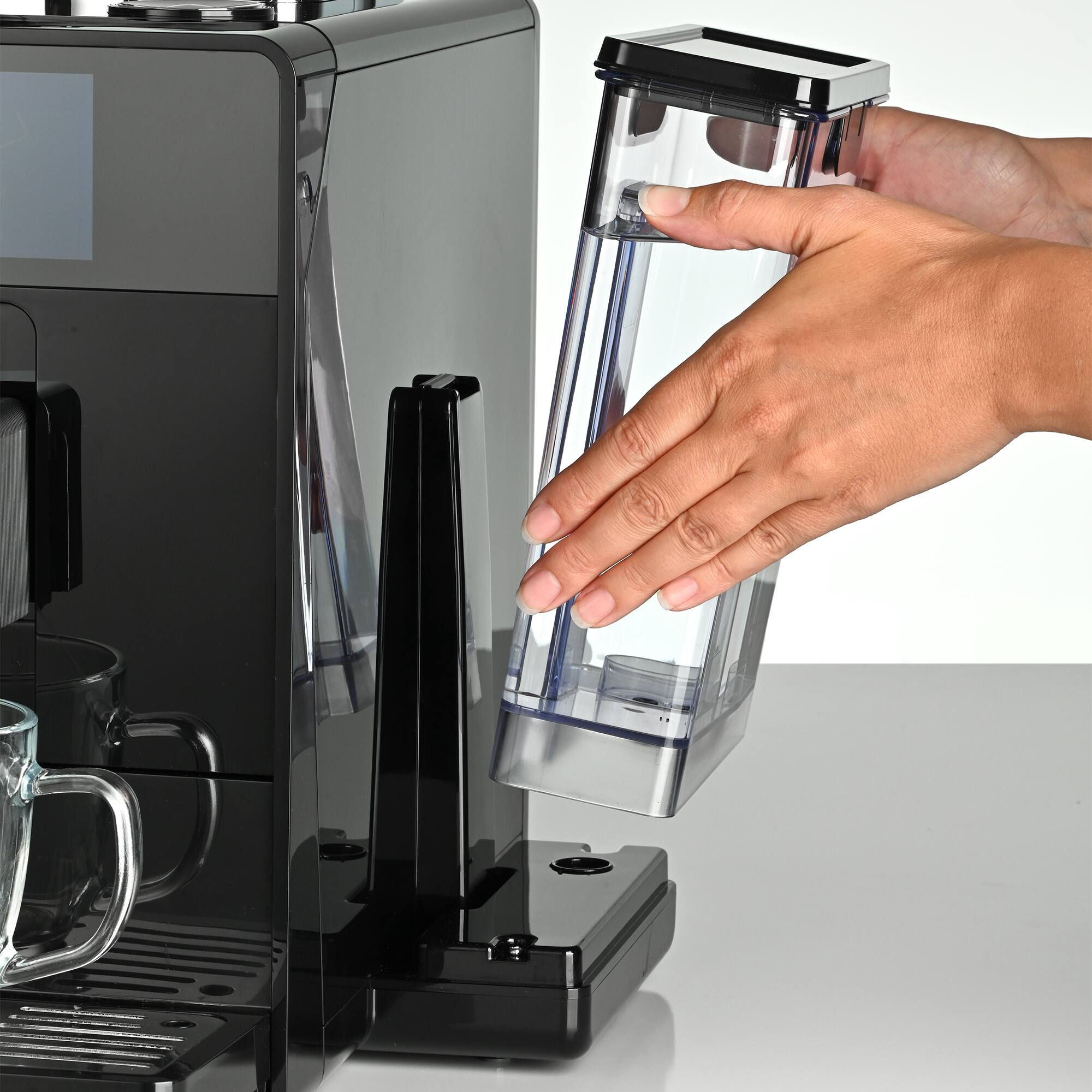 Alt View 4. Tru - Automatic Espresso and Coffee Machine with 24 Customizable Preset Beverages - Black.