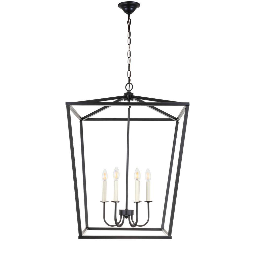 Alt View 6. Living District - Maddox 6 light Black chandelier - Black.