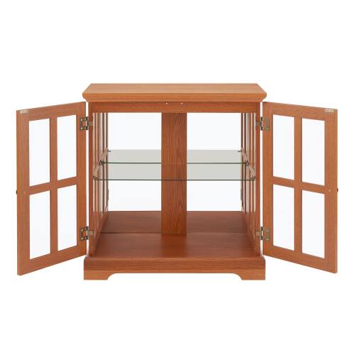 Alt View 5. LUCKY ONE - Freestanding LED Curio Display Cabinet with Adjustable Shelves Retro Bookcase Storage for Home Decor - Dark Oak.