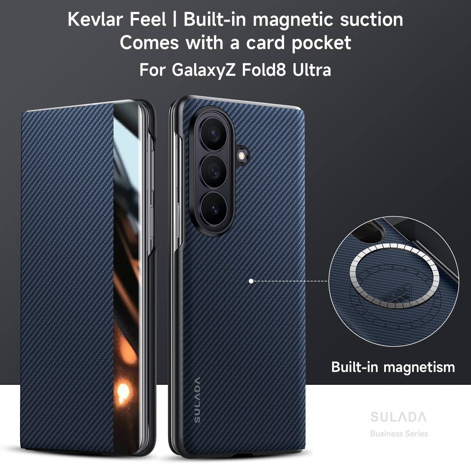 Dteck Full Body Wallet Case for Samsung Galaxy Z Fold 7, Carbon Fiber ...