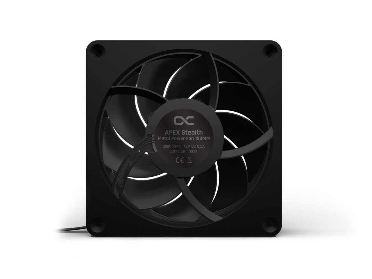 APEX Stealth  
Metal Power Fan 120MM  
3000 RPM | 12V DC 0.5A  
ARTICLE: 13823  
CE