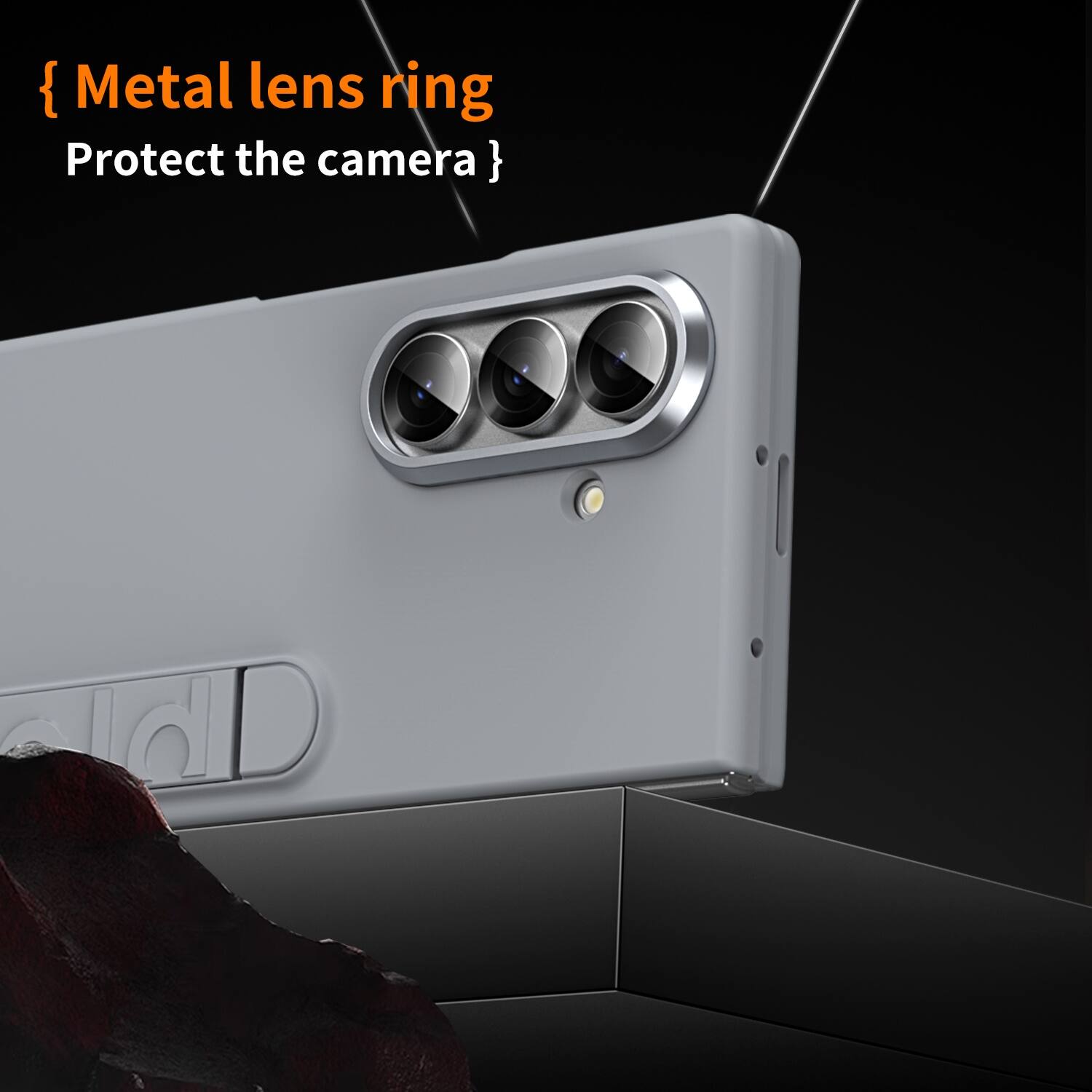 {Metal lens ring
Protect the camera}