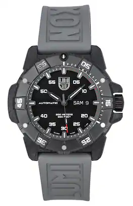 Luminuxe - Master Carbon SEAL Grey Rubber Strap Dial Swiss Automatic Diver's XS.3862 200M Men's Watch - Black