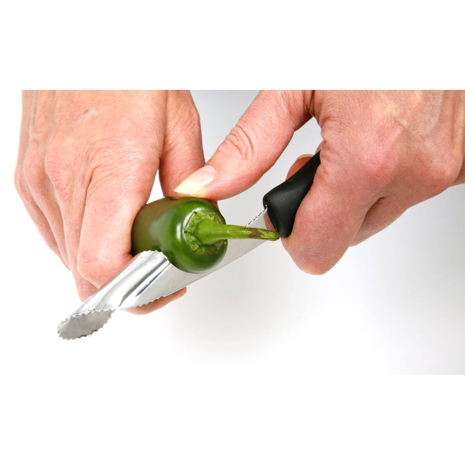 Alt View 3. Norpro - Grip EZ Deluxe Jalapeno Corer - Silver.