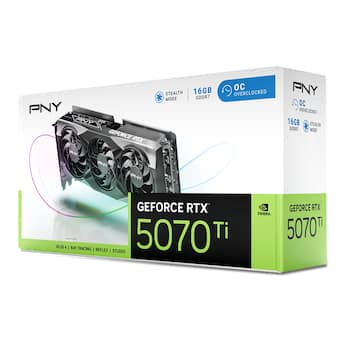 PNY NVIDIA GeForce RTX 5070 Ti Overclocked 16GB GDDR7 PCI Express PNY NVIDIA GeForce RTX 5070 Ti Overclocked 16GB GDDR7 PCI Express
