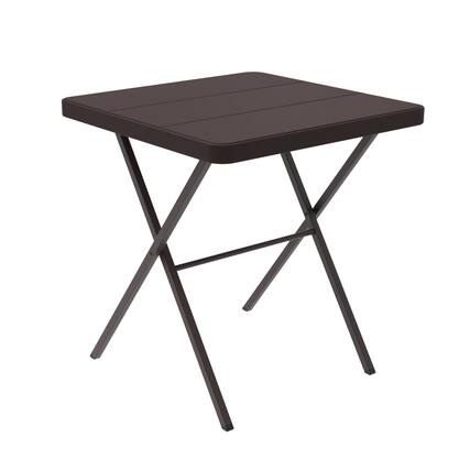 Front. Decksplore - Portable Folding Table for Picnics, Balcony & Outdoor Use – Easy Storage & Transport - Brown.