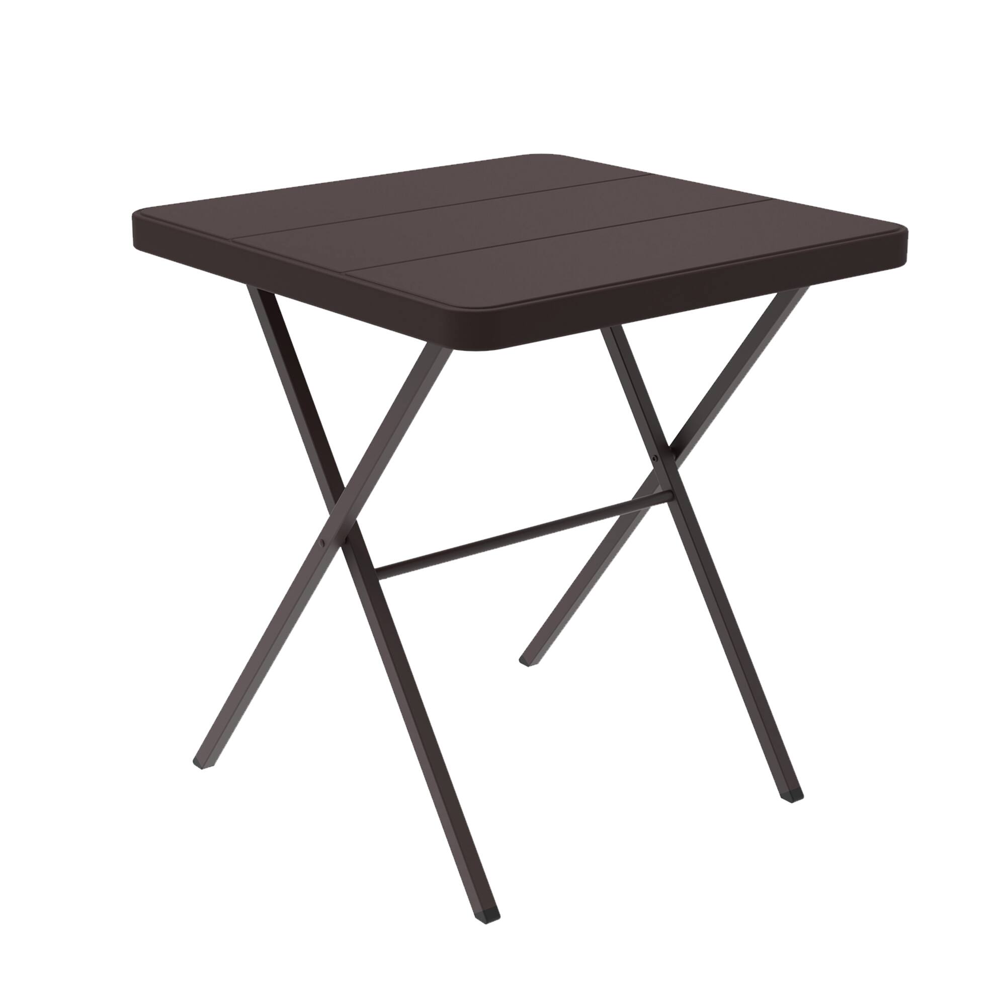 Front. Decksplore - Portable Folding Table for Picnics, Balcony & Outdoor Use – Easy Storage & Transport - Brown.