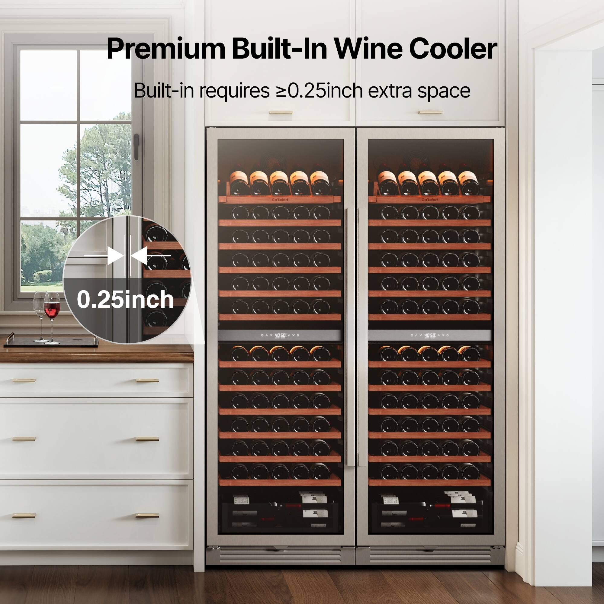Premium Built-In Wine Cooler

Built-in requires ≥0.25 inch extra space

0.25 inch